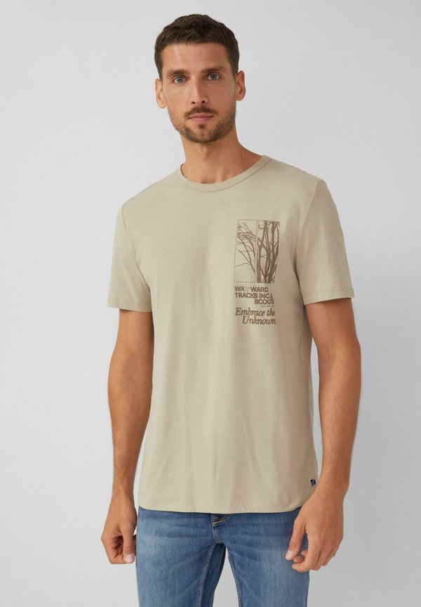 s.Oliver MIT ARTWORK - Print T-shirt - beige