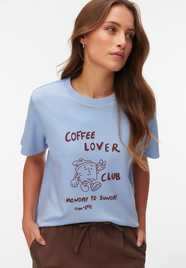 Vero Moda VMMIRANDA - Print T-shirt - brunnera blue