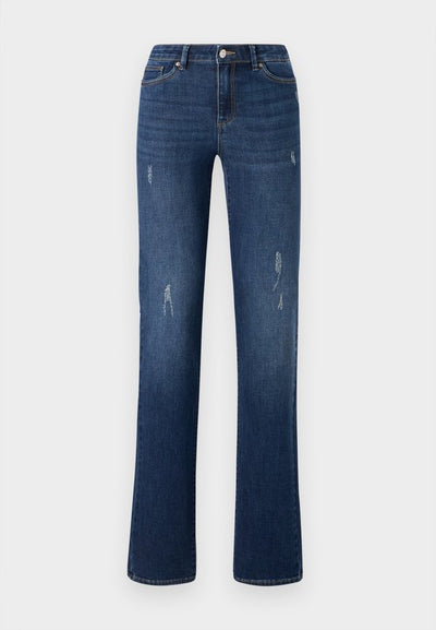 ONLY ONLWAUW MID WAIST - Slim fit jeans - dark blue denim