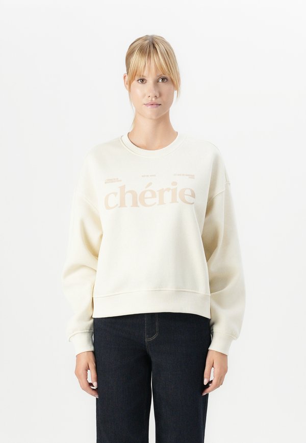 ONLY ONLBEST PRINT CREW NECK - Sweatshirt - birch