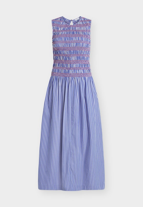Tommy Hilfiger SMOCKING STRIPE MIDI  - Day dress - stacking stp/ verona blue