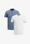 Jack & Jones 2ER PACK PAULOS MAO - Basic T-shirt - weiß   hellblau