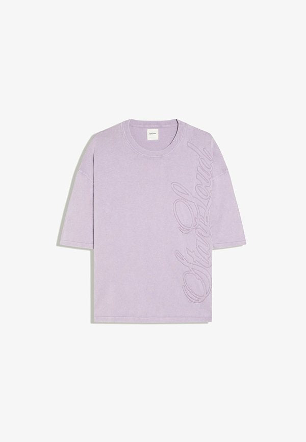 Bershka FADED-EFFECT EMBROIDERED - T-SHIRT - Print T-shirt - purple