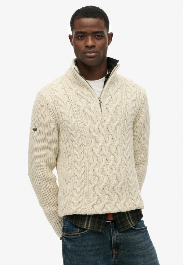 Superdry & Co JACOB CABLE - Jumper - off white wit