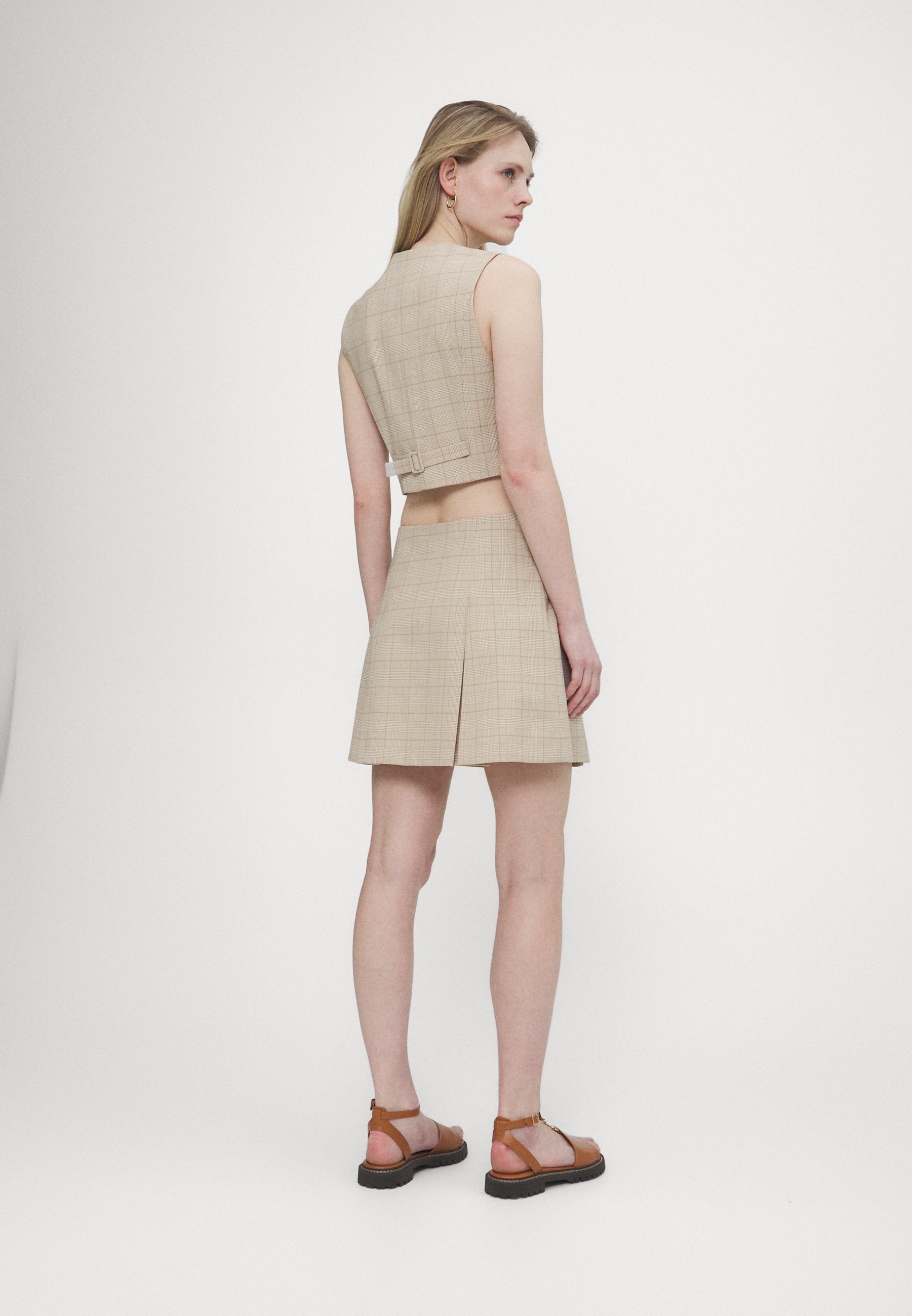 Claudie Pierlot JUPE TRAPÈZE CARREAUX
