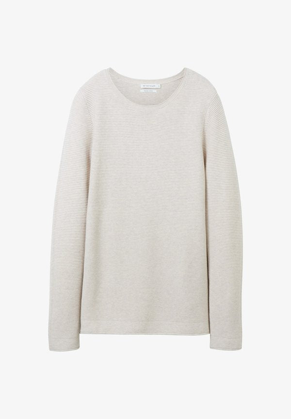 TOM TAILOR NEW OTTOMAN - Jumper - dusty alabaster melange
