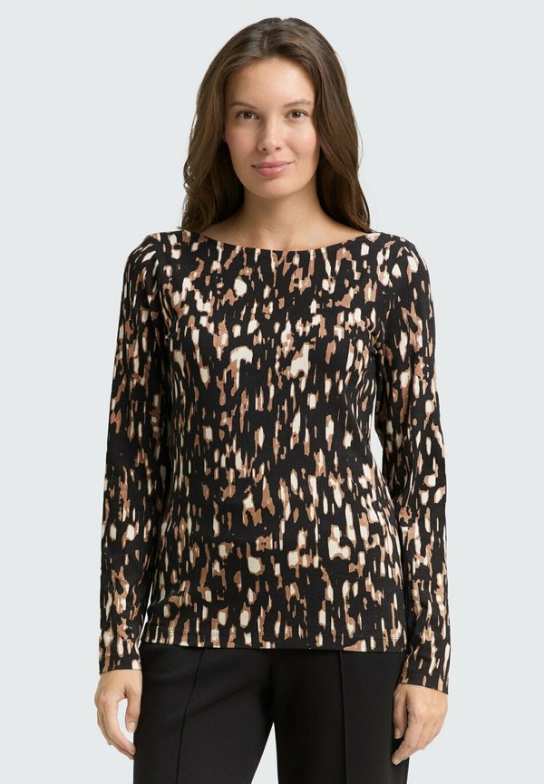 TOM TAILOR MIT MUSTER - Long sleeved top - brown sparkle design