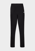 Schwarze enganliegende Sportleggings mit hohem Bund und kleinem weißem The North Face-Logo am oberen linken Oberschenkel.