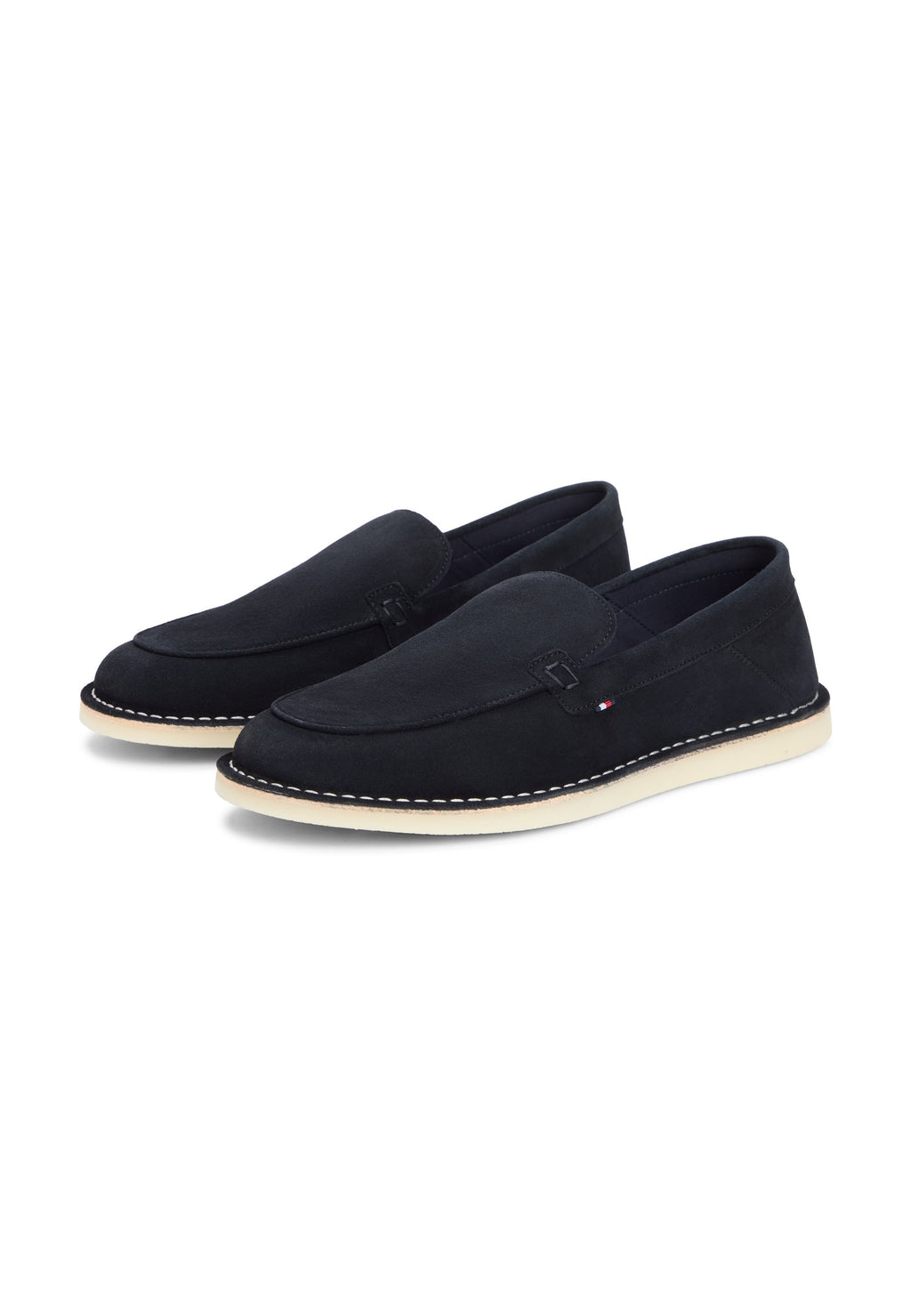 DEBOSSED LOGO TOPSTITCH SUEDE LOAFERS Media 2