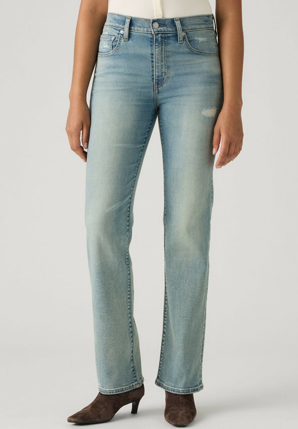 Levi's® 723 HIGH RISE STRAIGHT TRUE BLUE RINSE - Slim fit jeans - true blue rinse - light indigo - worn in