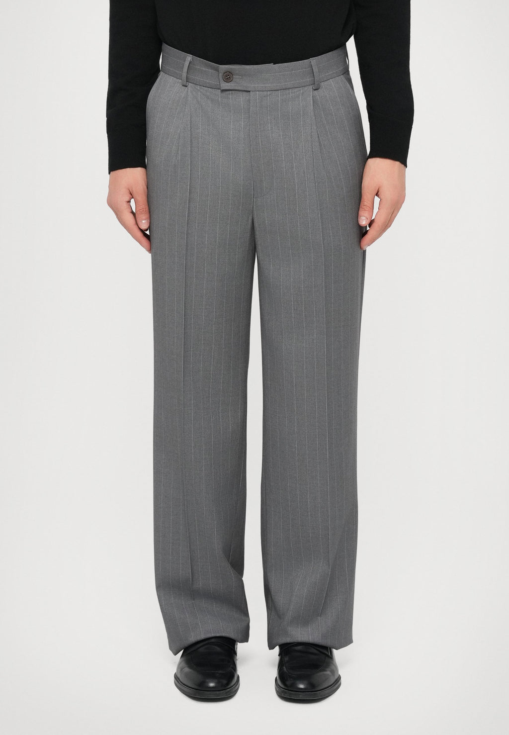 Essential Collective PLEATED PINSTRIPE TROUSER