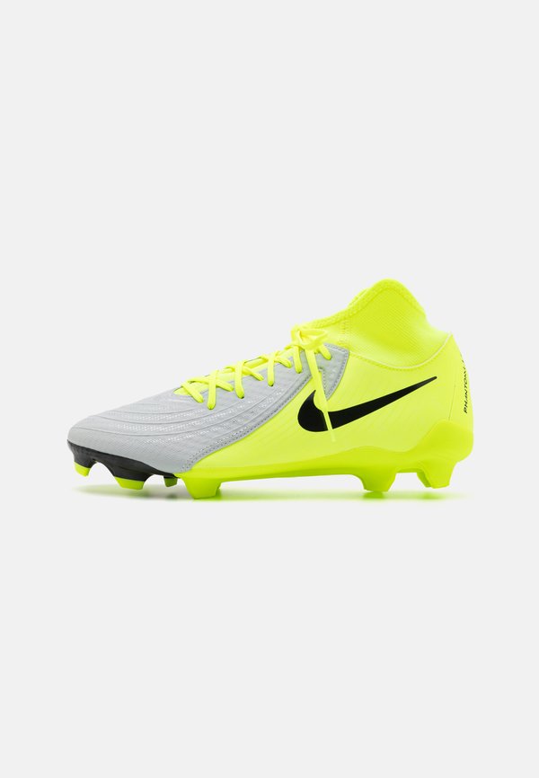 Nike Performance PHANTOM LUNA 2 ACADEMY FG/MG - Firm-ground football boots - metallic silver-coloured/black/volt