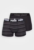Puma MEN EVERYDAY HERITAGE STRIPE 2 PACK - Trunks - black