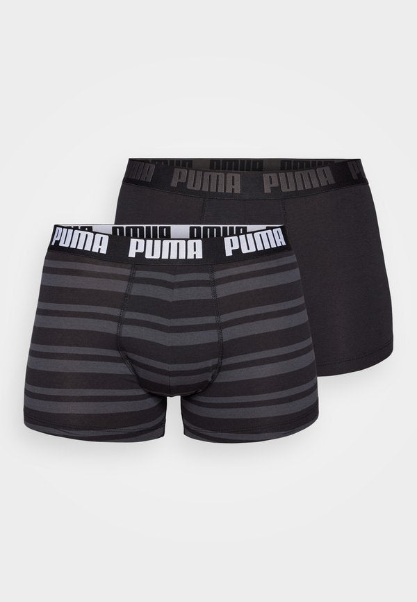 Puma MEN EVERYDAY HERITAGE STRIPE 2 PACK - Trunks - black