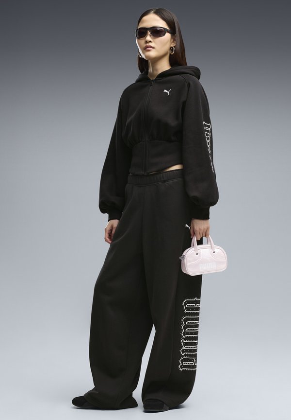 Puma STREET GLAM BEDAZZLED FZ BALLOON SLEEVE HOODIE FL - Zip-up sweatshirt - puma black