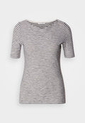 SHORT SLEEVE BOAT NECK STRIPED Media 1