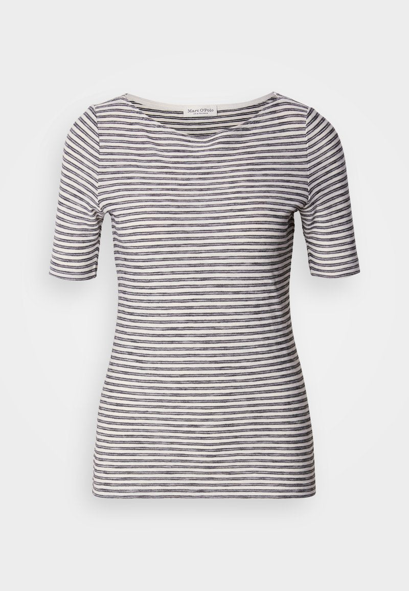 SHORT SLEEVE BOAT NECK STRIPED Media 1