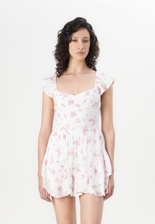 Hollister Co. FLUTTER SLEEVE PINCH BUST MINI SKORT DRESS