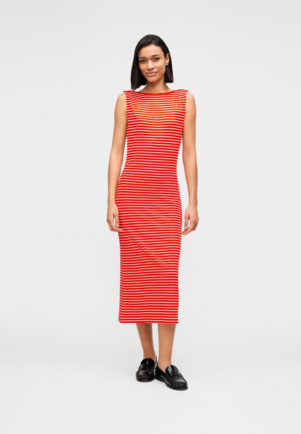 Tommy Hilfiger BOAT NECK SLIM MIDI BODYCON DRESS - Jersey dress - breton fireworks / calico