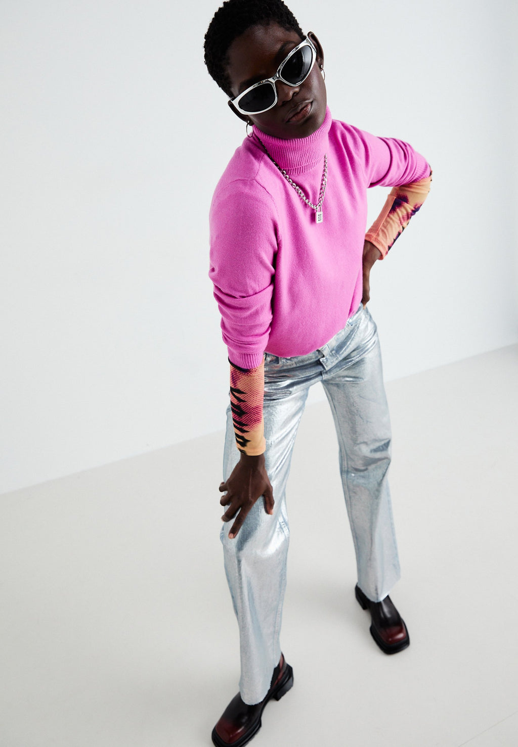 ONLY ONLIBI LONG SLIT ROLLNECK