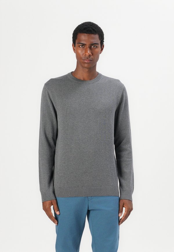 TOM TAILOR BASIC CREWNECK - Jumper - classic dark grey melange