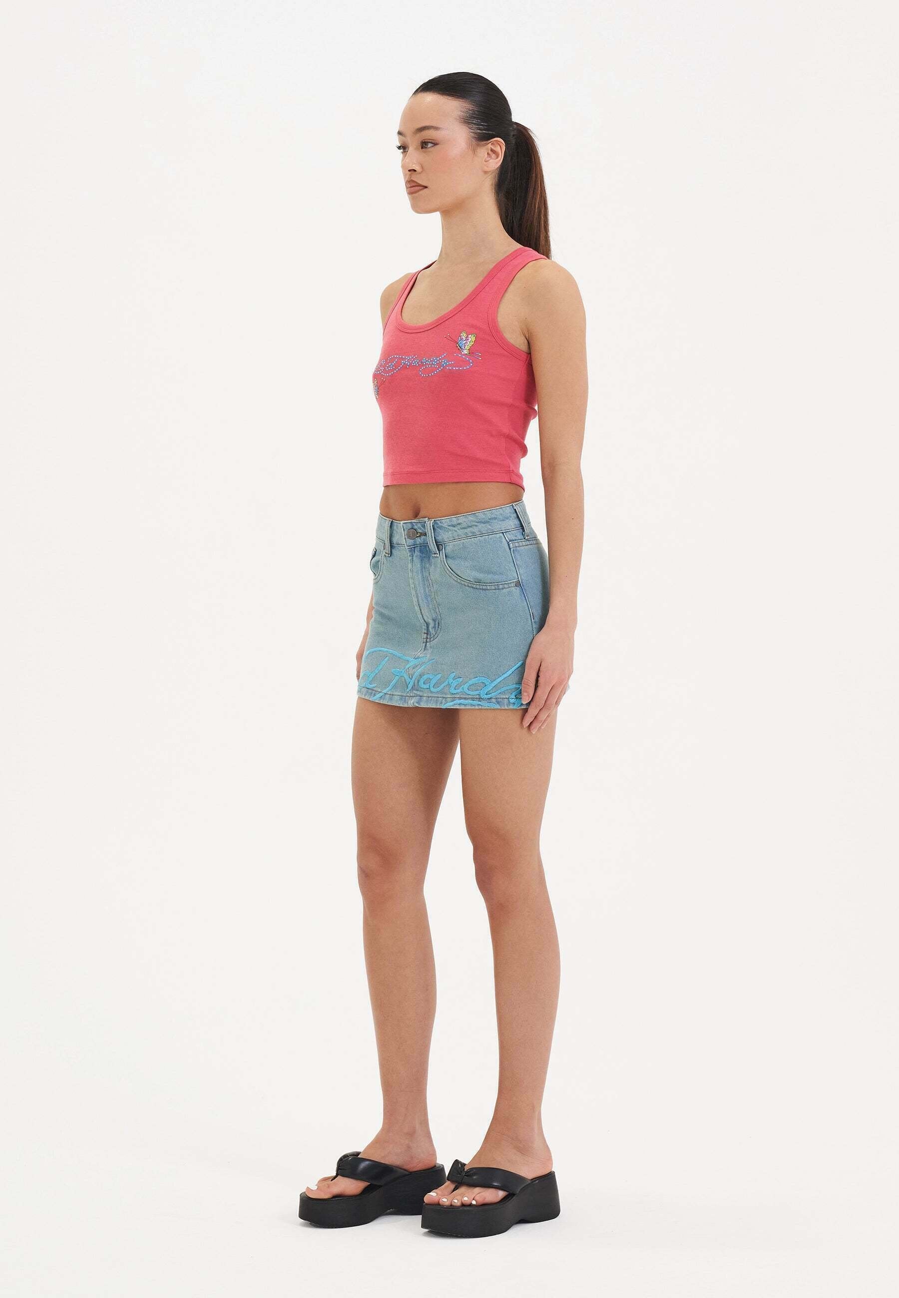 Ed Hardy PARTY RHINESTONE CROPPED