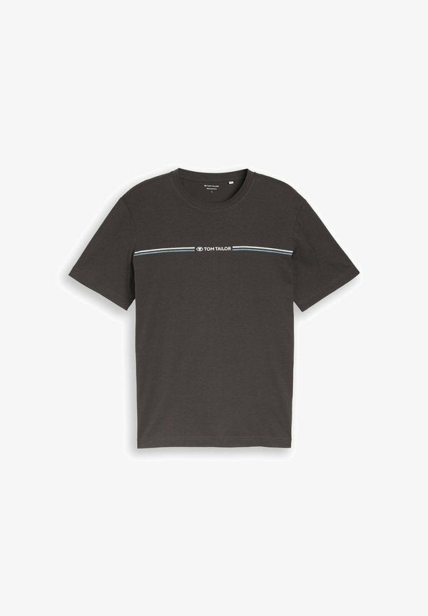 TOM TAILOR T-SHIRT MIT LOGO-PRINT - Print T-shirt - tarmac grey