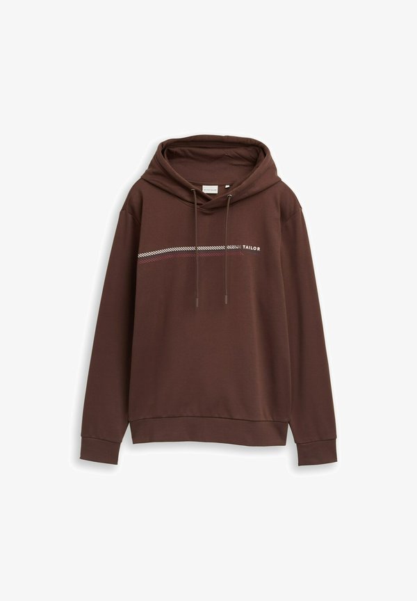 TOM TAILOR MIT LOGO-PRINT - Hoodie - bag brown