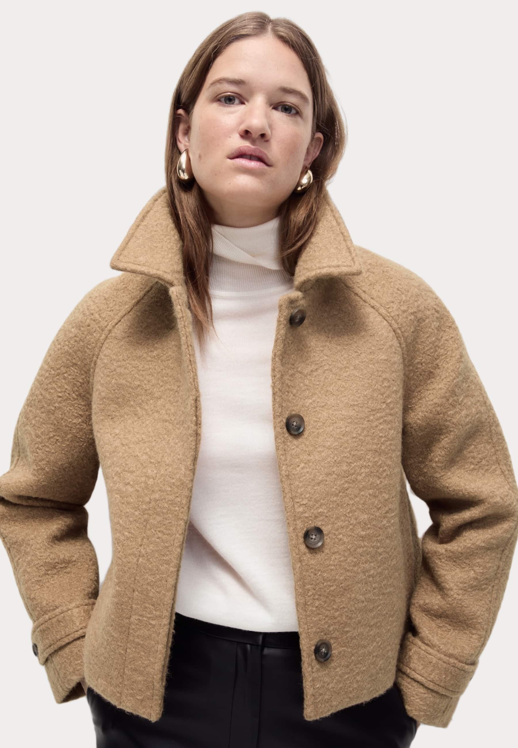 Marks & Spencer TEXTURED COLLARED SHORT COAT