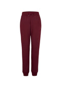 Burgunderrote Sweatpants mit elastischem Bund und verstellbarem Kordelzug. Mit umschlagenen Beinöffnungen und einem kleinen Logodetail an der Seite.