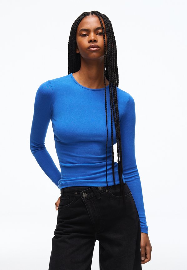 Bershka LONG SLEEVE ROUND NECK - T-SHIRT - Long sleeved top - blue