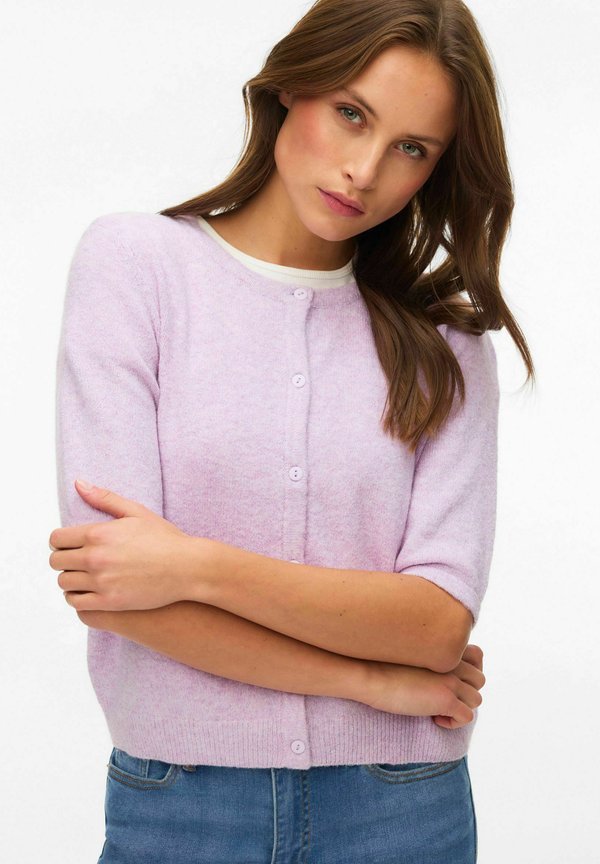 Vero Moda VMDOFFY 2/4 O-NECK BUTTON CARDIGAN NOOS - Cardigan - orchid bloom
