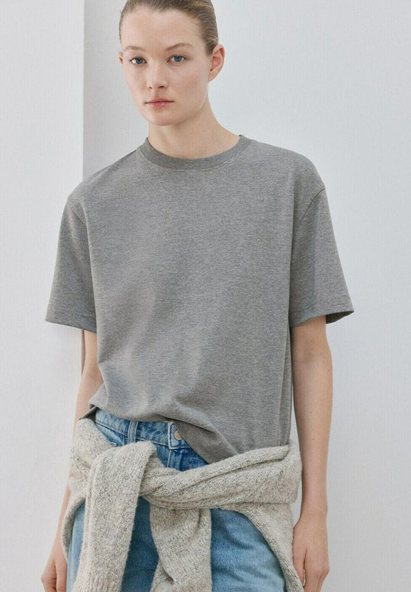 Mango Basic T-shirt - mottled grey