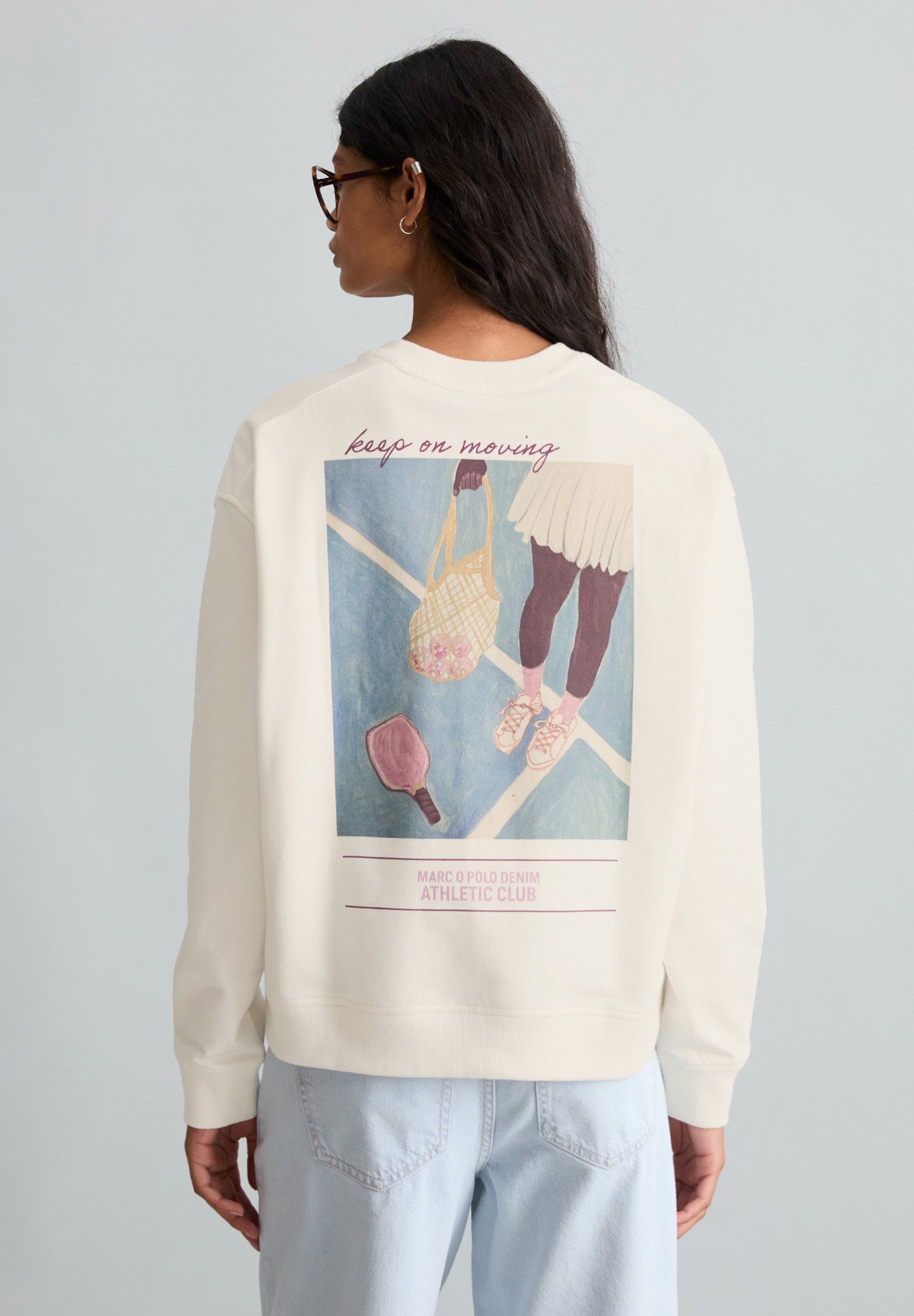 Marc O'Polo DENIM SWEATSHIRT, LSL, FRONT AND BACK PRINT