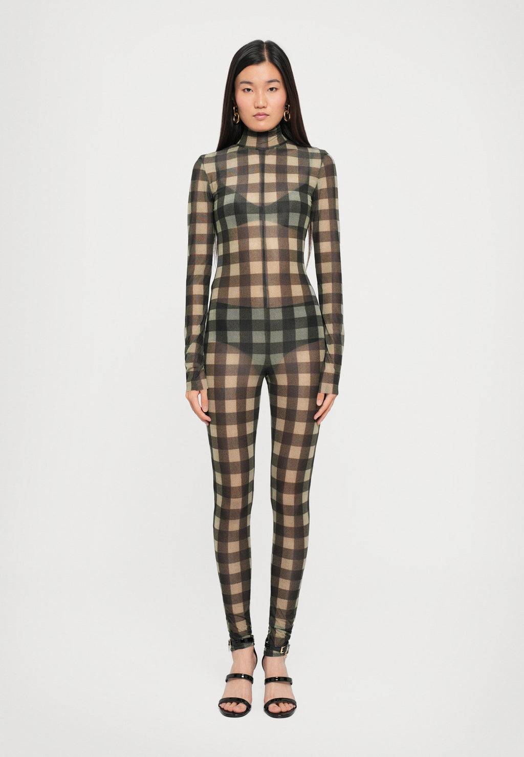 Norma Kamali LONG SLEEVE SLIM FIT TURTLE CATSUIT