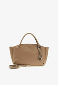 Guess GILDA 3 COMPARTMENT SATCHEL - Handbag - beige
