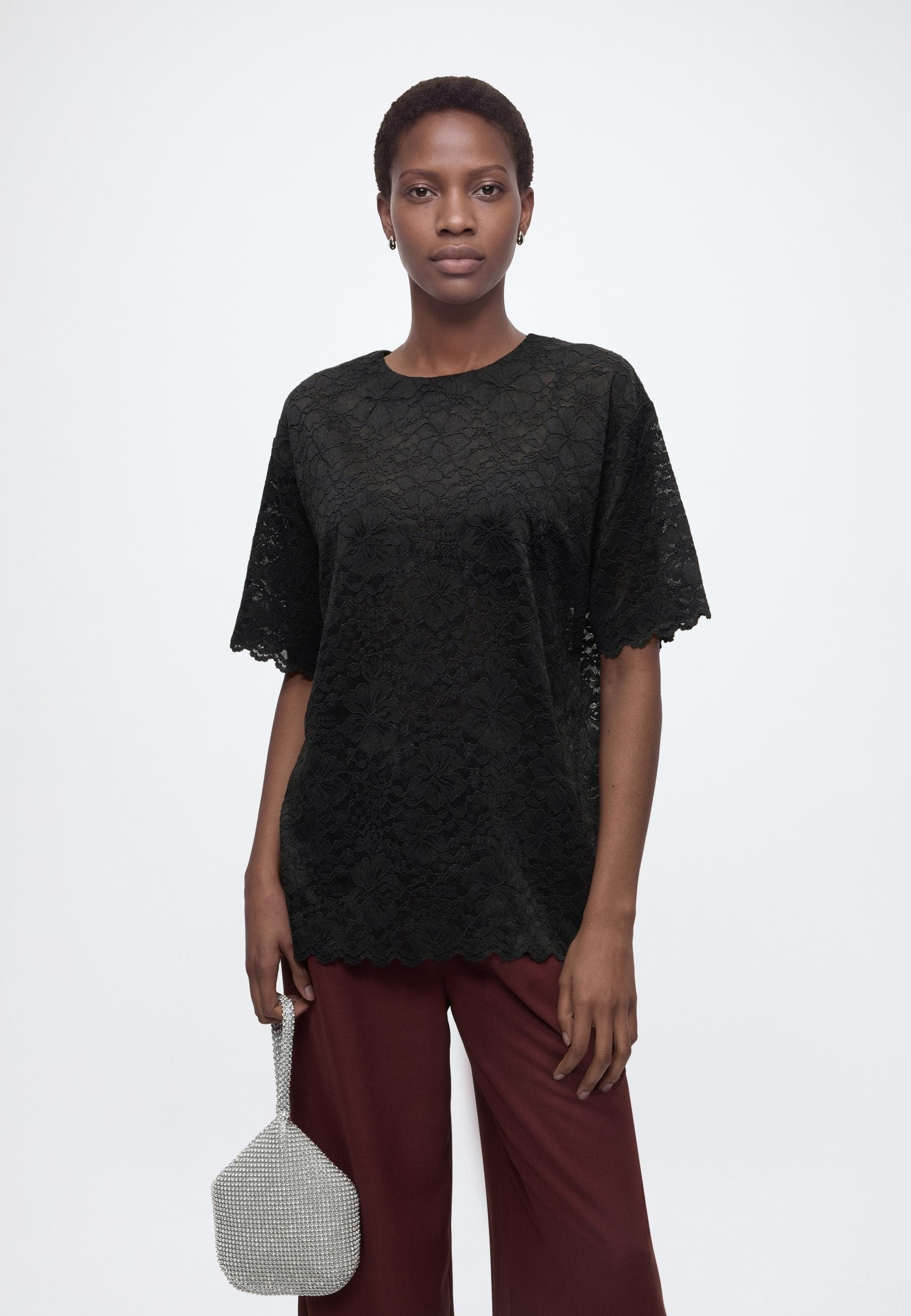 Rosemunde RWFIONA SS OVERSIZE LACE T-SHIRT