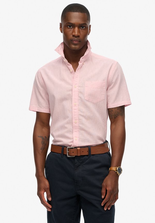Superdry & Co SHORT SLEEVE - Shirt - city pink chambray