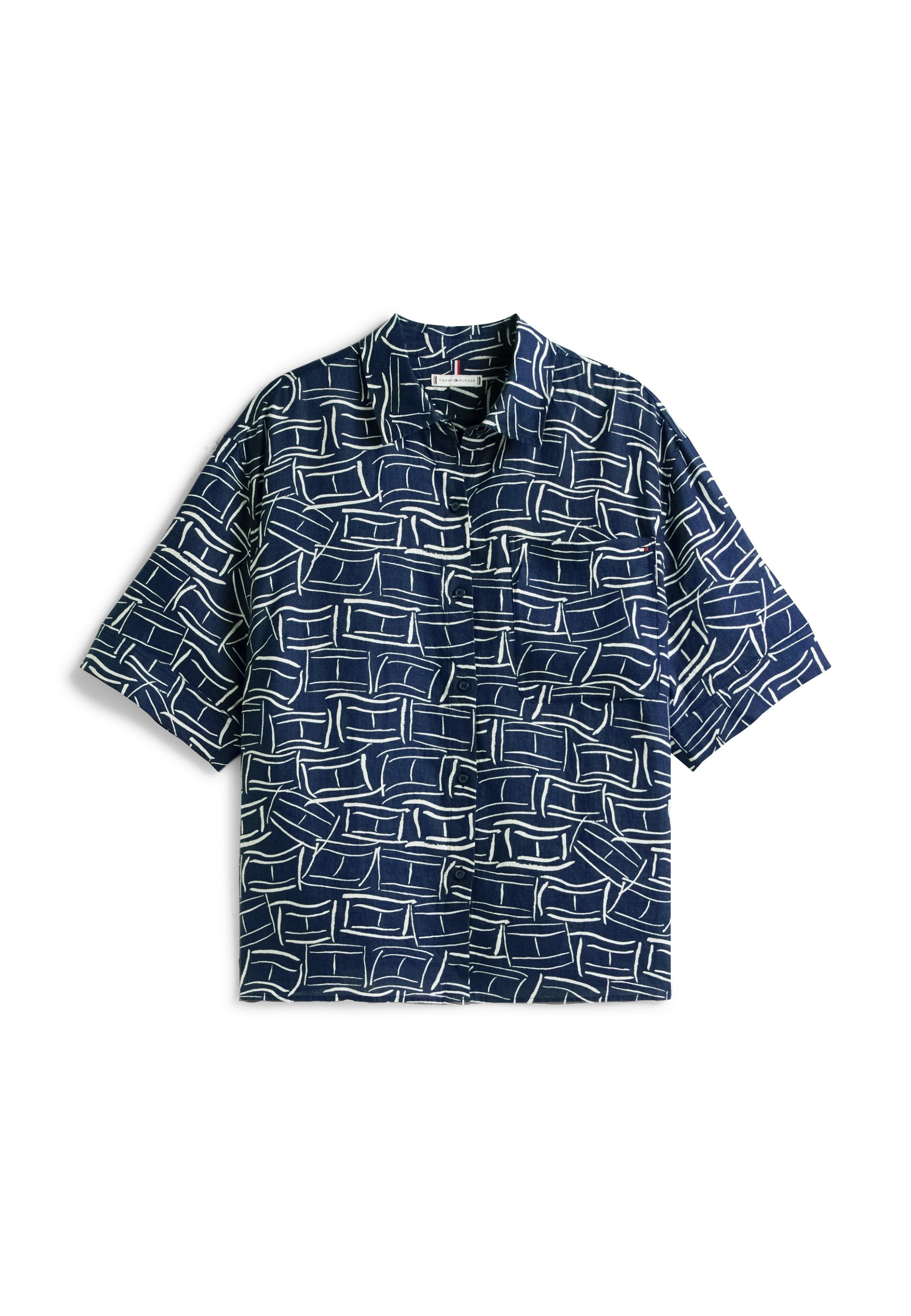 CURVE RELAXED FIT PURE LINEN SHIRT Media 1