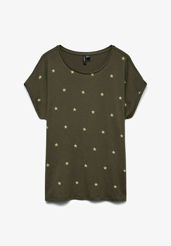 Vero Moda VMAVA SS TOP MULTI AOP NOOS - Print T-shirt - forest night