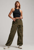 Superdry & Co BAGGY PARACHUTE - Cargo trousers - olive night
