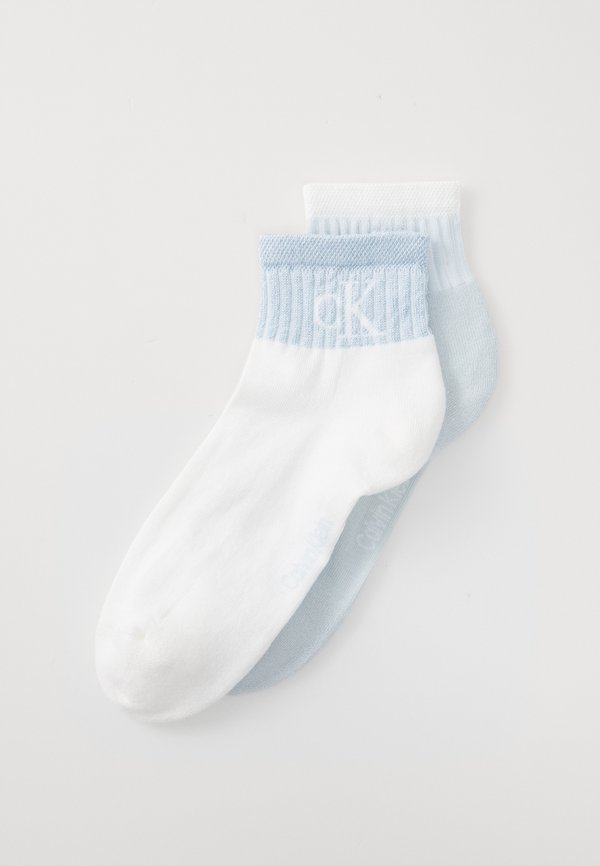Calvin Klein Underwear WOMEN QUARTER GLOSSY 2 PACK - Socks - light blue/white