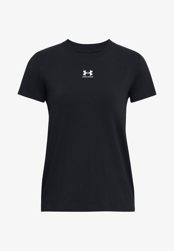 Under Armour RIVAL CORE - Sports T-shirt - black white
