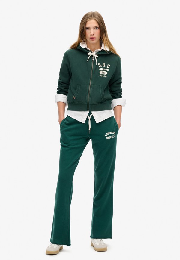 Superdry & Co ATHLETIC ESSENTIALS FLARE  - Tracksuit bottoms - dark pine green