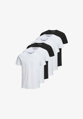 Jack & Jones 6 PACK - Basic T-shirt - weiß schwarz