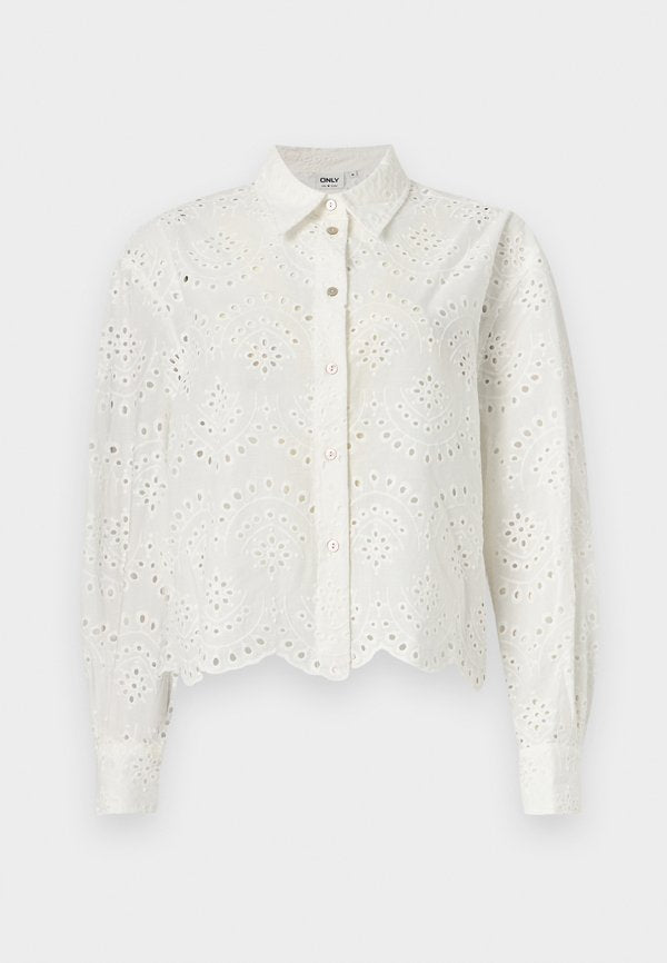 ONLY ONLVALAIS - Button-down blouse - cloud dancer