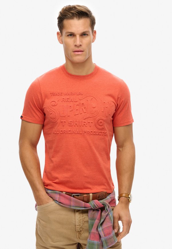 Superdry & Co WORKWEAR EMBOSSED - Print T-shirt - red marl