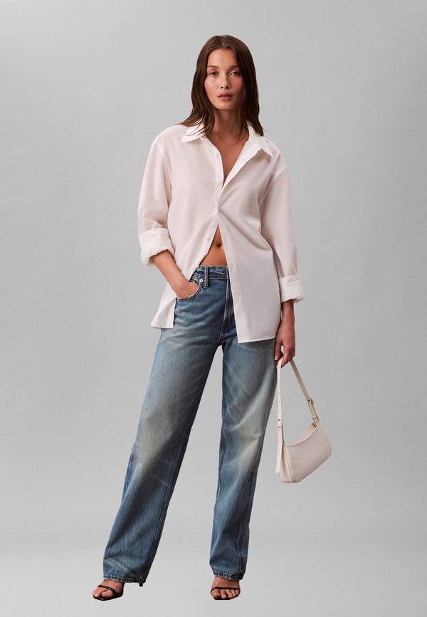 Calvin Klein EMBLEM SMALL SHOULDER - Handbag - white