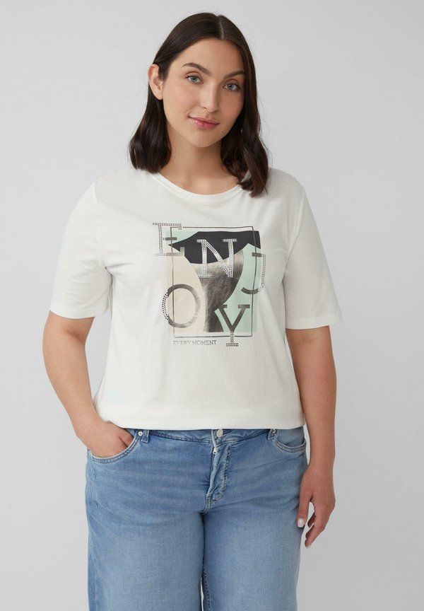 s.Oliver Print T-shirt - creme