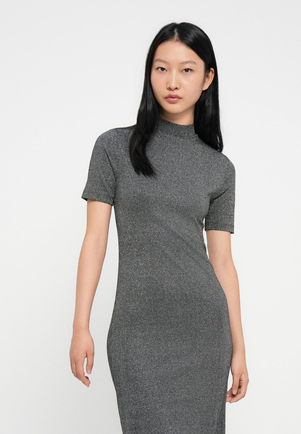 FESTIVE METALLIC SLIM MIDI BODYCON DRESS Media 5